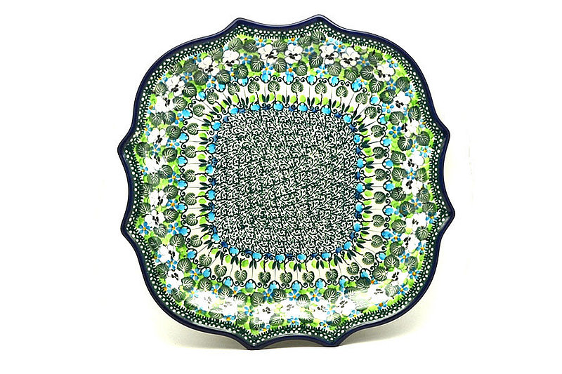 Ceramika Artystyczna Polish Pottery Plate - Serpentine Edge - Unikat Signature U4795 507-U4795 (Ceramika Artystyczna)