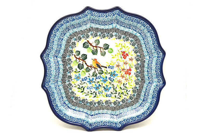 Ceramika Artystyczna Polish Pottery Plate - Serpentine Edge - Unikat Signature U5098 507-U5098 (Ceramika Artystyczna)