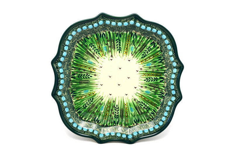 Ceramika Artystyczna Polish Pottery Plate - Serpentine Edge - Unikat Signature U803 507-U0803 (Ceramika Artystyczna)