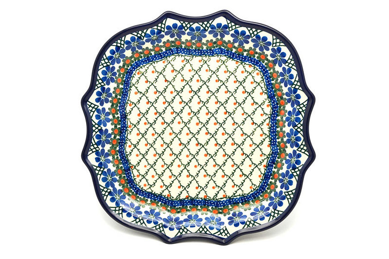 Ceramika Artystyczna Polish Pottery Plate - Serpentine Serving - Primrose 507-854a (Ceramika Artystyczna)