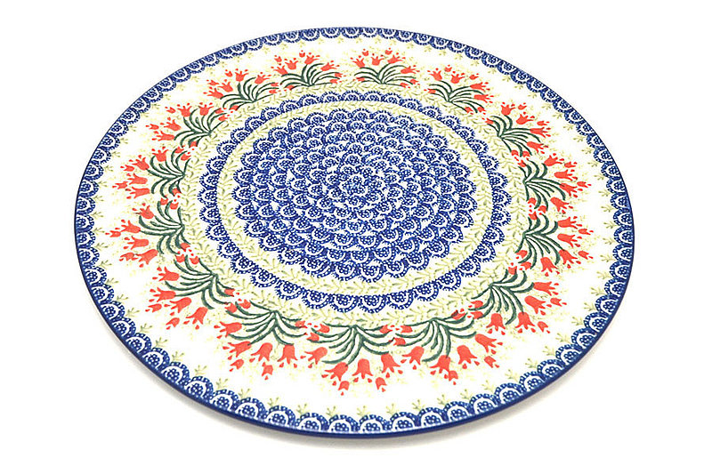 Ceramika Artystyczna Polish Pottery Platter - Charcuterie Board - Crimson Bells D53-1437a (Ceramika Artystyczna)