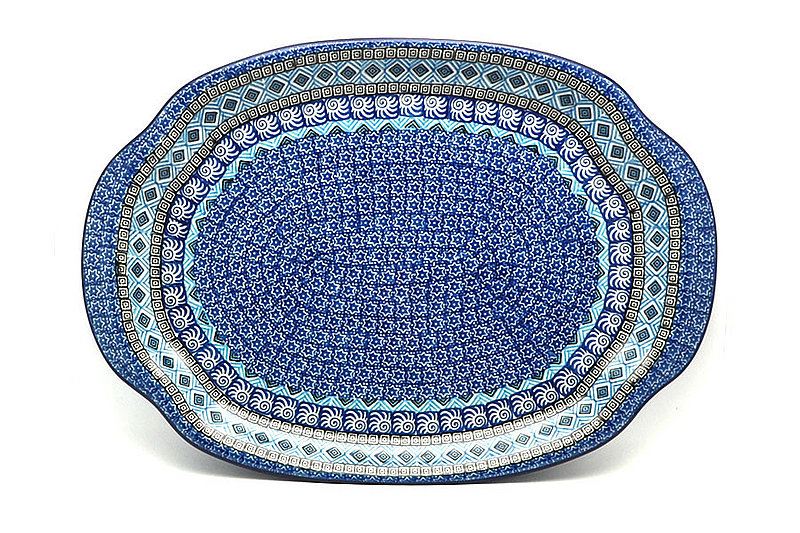 Ceramika Artystyczna Polish Pottery Platter - Oval - Aztec Sky 684-1917a (Ceramika Artystyczna)