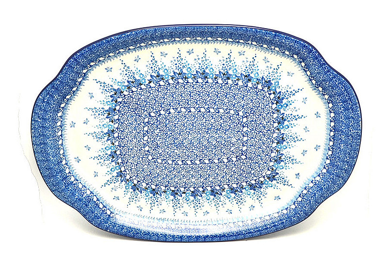 Ceramika Artystyczna Polish Pottery Platter - Oval - Blue Sage 684-3277a (Ceramika Artystyczna)