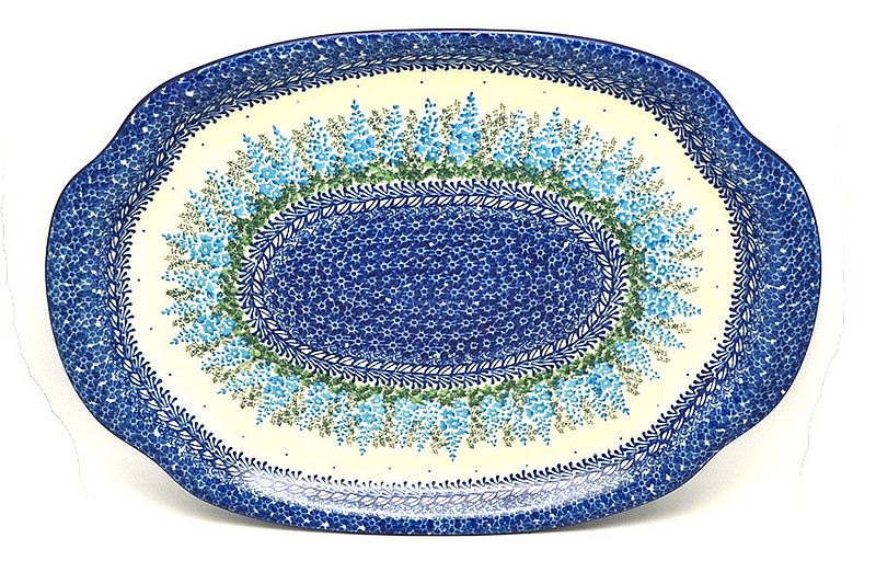 Ceramika Artystyczna Polish Pottery Platter - Oval - Virginia Blue Bells 684-3279a (Ceramika Artystyczna)
