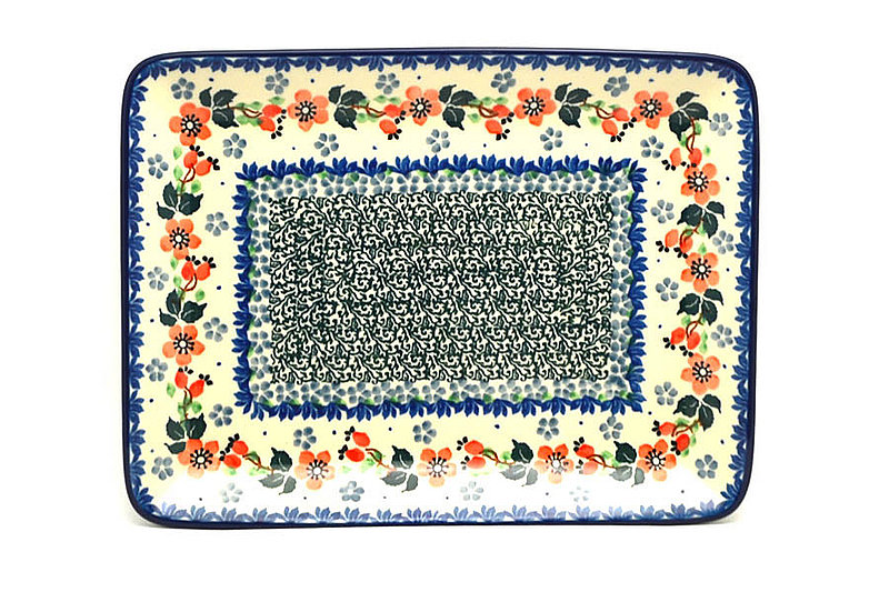 Polish Pottery Platter Rectangular Cherry Blossom 1112103a