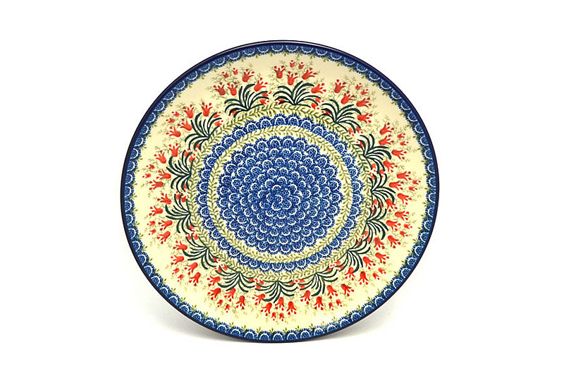 Ceramika Artystyczna Polish Pottery Platter - Round (12 1/4") - Crimson Bells 256-1437a (Ceramika Artystyczna)
