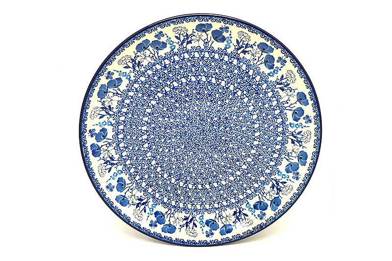 Ceramika Artystyczna Polish Pottery Platter - Round (12 1/4") - Evening Poppies 256-2902a (Ceramika Artystyczna)