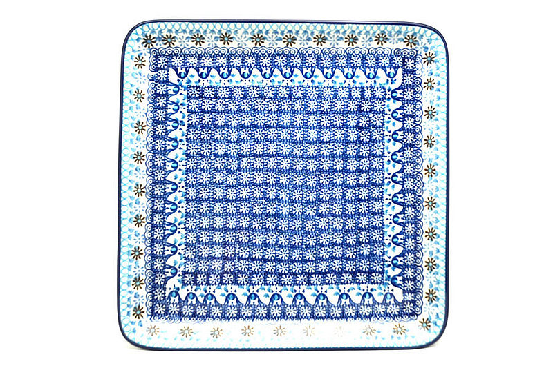 Ceramika Artystyczna Polish Pottery Platter - Square - Blue Yonder 583-2187a (Ceramika Artystyczna)