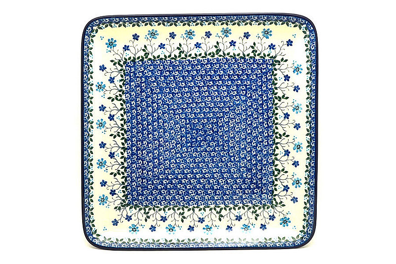 Ceramika Artystyczna Polish Pottery Platter - Square - Georgia Blue 583-2785a (Ceramika Artystyczna)