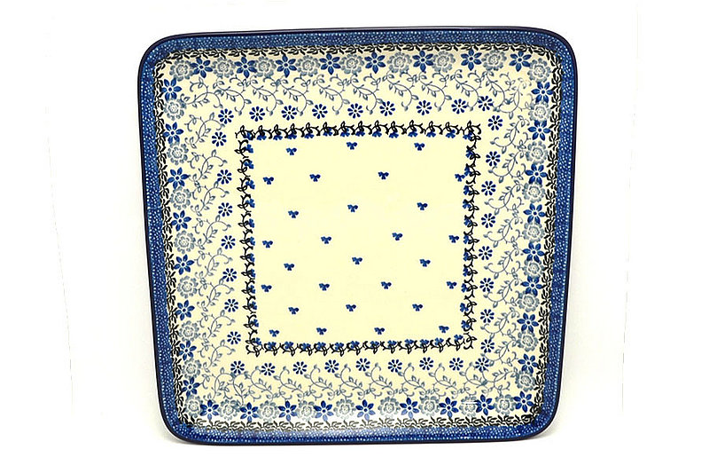 Ceramika Artystyczna Polish Pottery Platter - Square - Silver Lace 583-2158a (Ceramika Artystyczna)