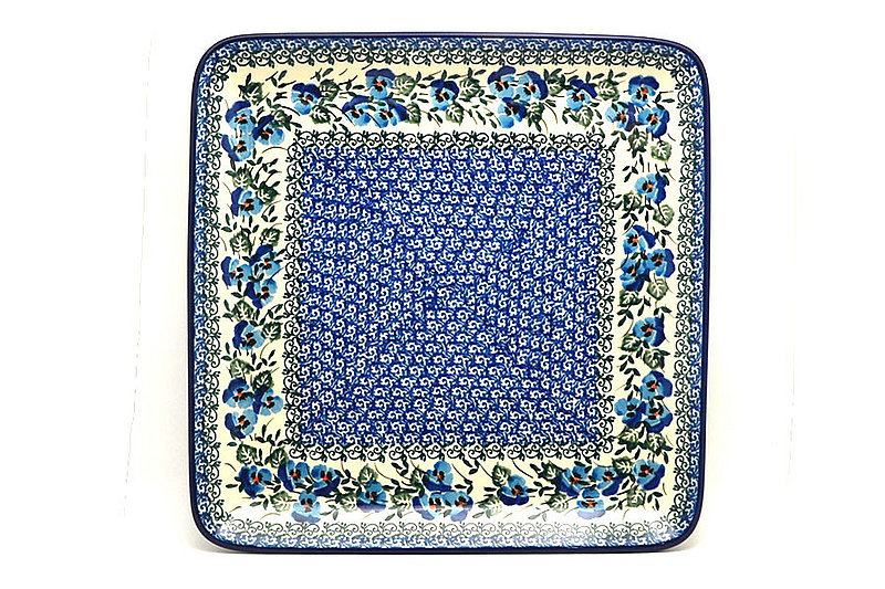 Ceramika Artystyczna Polish Pottery Platter - Square - Winter Viola 583-2273a (Ceramika Artystyczna)
