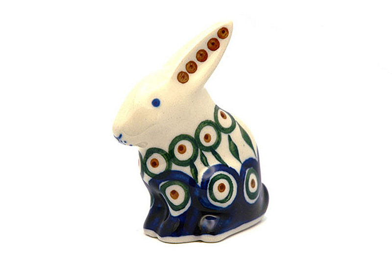 Ceramika Artystyczna Polish Pottery Rabbit Figurine - Small - Peacock 821-054a (Ceramika Artystyczna)