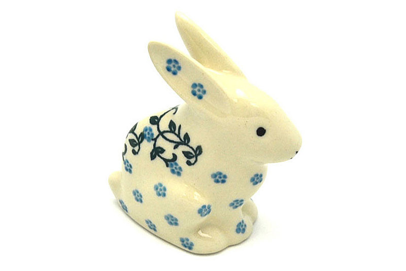 Ceramika Artystyczna Polish Pottery Rabbit Figurine - Small - Terrace Vines 821-1822a (Ceramika Artystyczna)