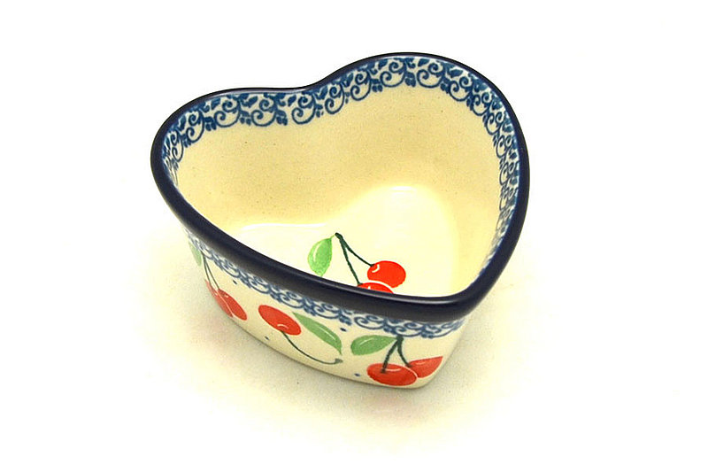 Ceramika Artystyczna Polish Pottery Ramekin - Heart - Cherry Pie A45-2715a (Ceramika Artystyczna)
