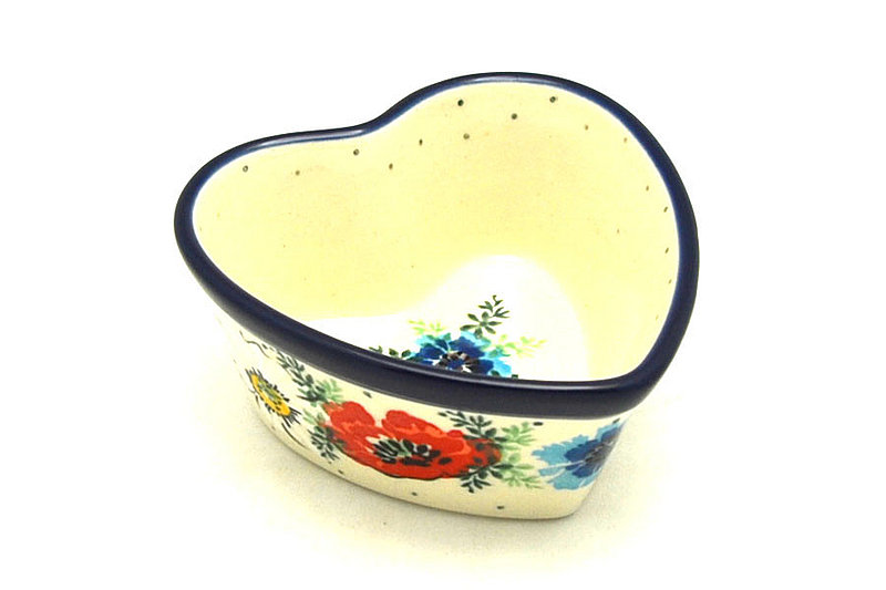 Ceramika Artystyczna Polish Pottery Ramekin - Heart - Double Delight A45-2511a (Ceramika Artystyczna)