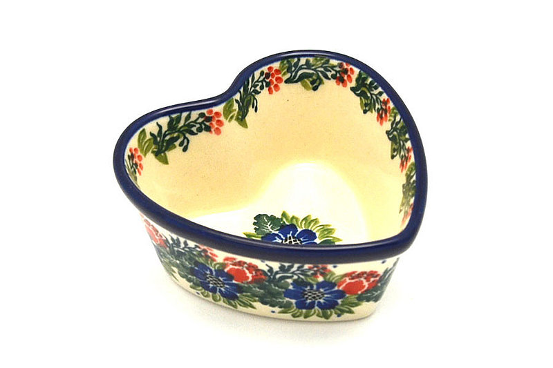 Ceramika Artystyczna Polish Pottery Ramekin - Heart - Garden Party A45-1535a (Ceramika Artystyczna)