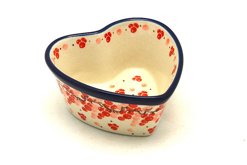 Ceramika Artystyczna Polish Pottery Ramekin - Heart - Pink Peppercorn A45-2387a (Ceramika Artystyczna)