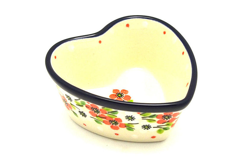 Ceramika Artystyczna Polish Pottery Ramekin - Heart - Poppy Seed A45-2345a (Ceramika Artystyczna)