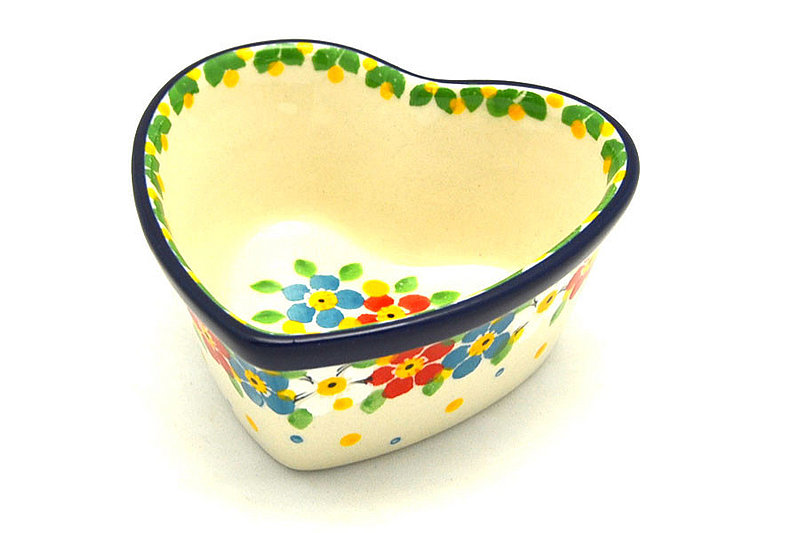 Ceramika Artystyczna Polish Pottery Ramekin - Heart - Summer Blossom A45-2413a (Ceramika Artystyczna)