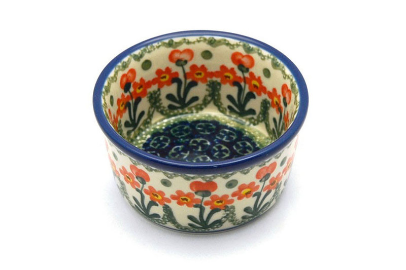 Ceramika Artystyczna Polish Pottery Ramekin - Peach Spring Daisy 409-560a (Ceramika Artystyczna)