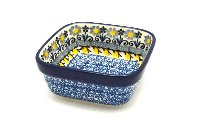 Ceramika Artystyczna Polish Pottery Ramekin - Square - Daisy Maize 428-2178a (Ceramika Artystyczna)