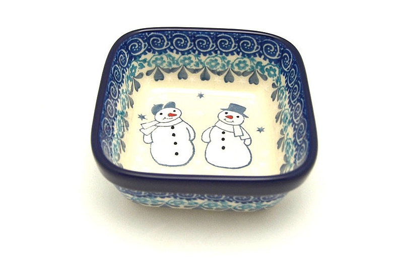 Ceramika Artystyczna Polish Pottery Ramekin - Square - Frost & Flurry 428-2793a (Ceramika Artystyczna)