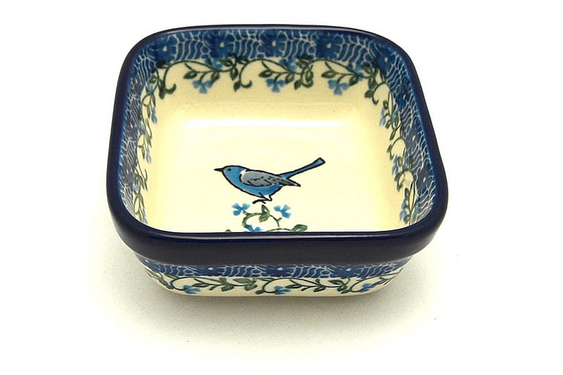 Ceramika Artystyczna Polish Pottery Ramekin - Square - Song Bird 428-1932a (Ceramika Artystyczna)