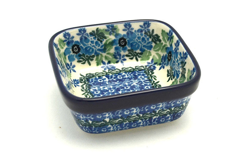 Ceramika Artystyczna Polish Pottery Ramekin - Square - Wild Indigo 428-1865a (Ceramika Artystyczna)