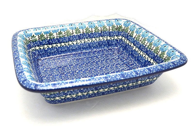 Ceramika Artystyczna Polish Pottery Rectangular Baker with Rim - Antique Rose 856-1390a (Ceramika Artystyczna)