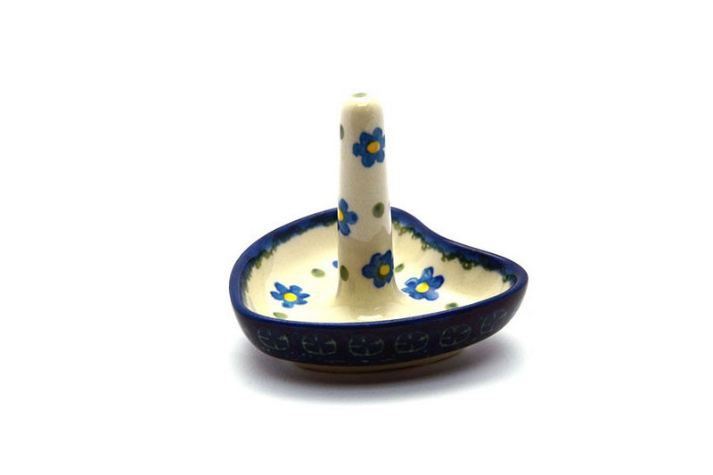 Ceramika Artystyczna Polish Pottery Ring Holder - Blue Spring Daisy 904-614a (Ceramika Artystyczna)