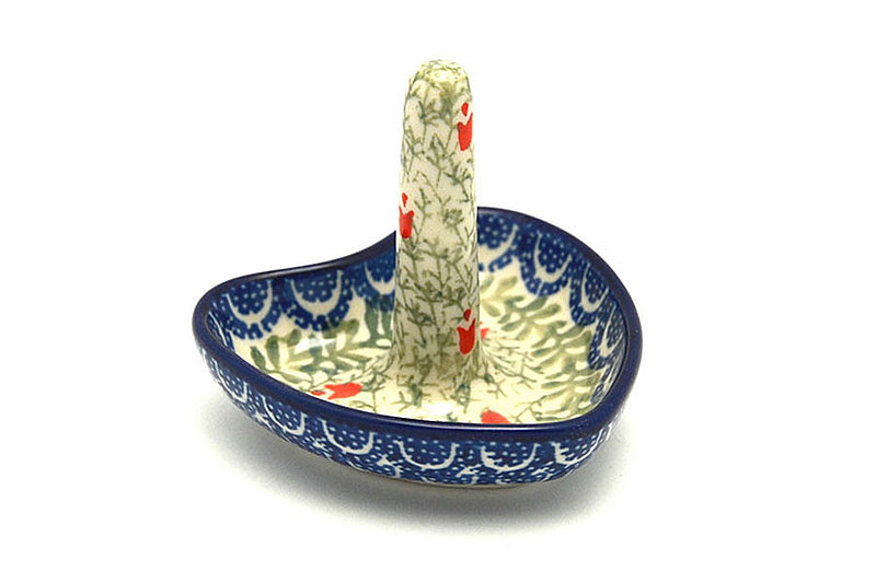 Ceramika Artystyczna Polish Pottery Ring Holder - Crimson Bells 904-1437a (Ceramika Artystyczna)