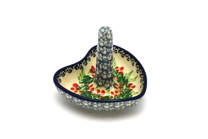 Ceramika Artystyczna Polish Pottery Ring Holder - Holly Berry 904-1734a (Ceramika Artystyczna)