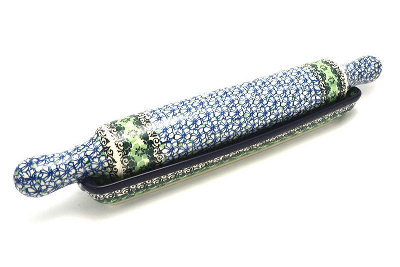 Polish Pottery Rolling Pin with Stand - Kiwi
