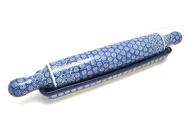 Polish Pottery Rolling Pin with Stand - Midnight