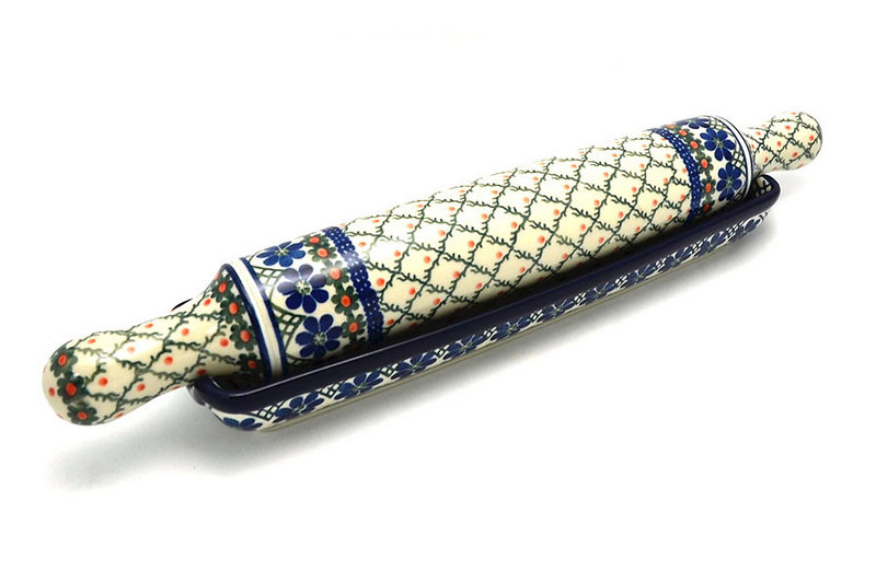 Polish Pottery Rolling Pin with Stand - Primrose