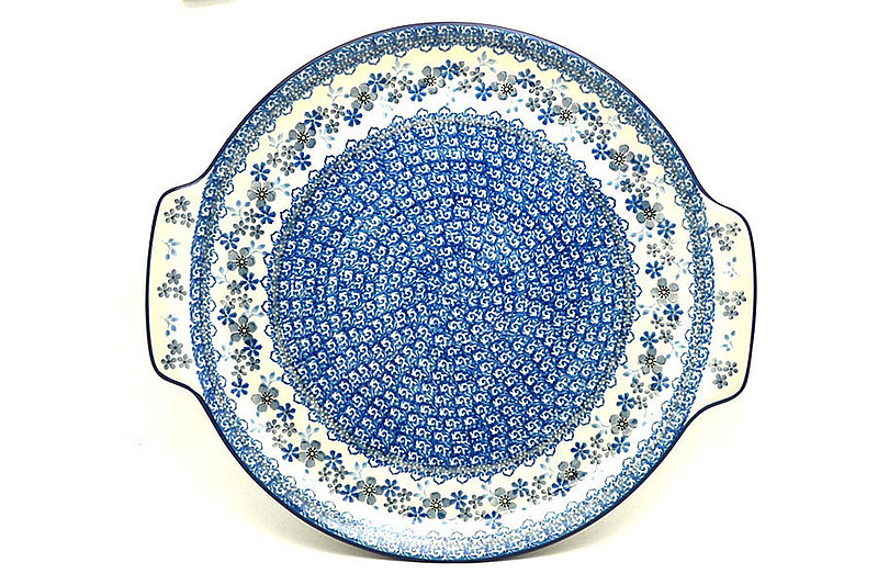 Ceramika Artystyczna Polish Pottery Round Tray with Handles - Blue Horizon 152-2333a (Ceramika Artystyczna)