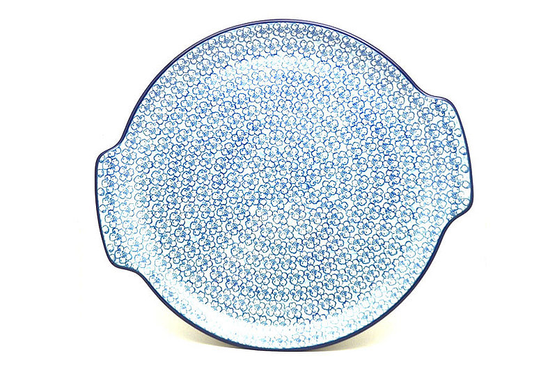 Polish Pottery Round Tray with Handles - Daisy Flurry