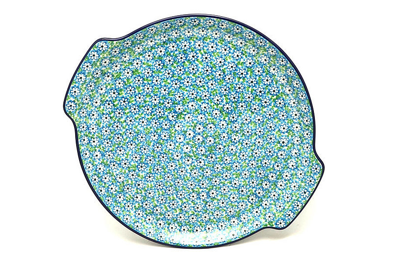 Polish Pottery Round Tray with Handles - Key Lime