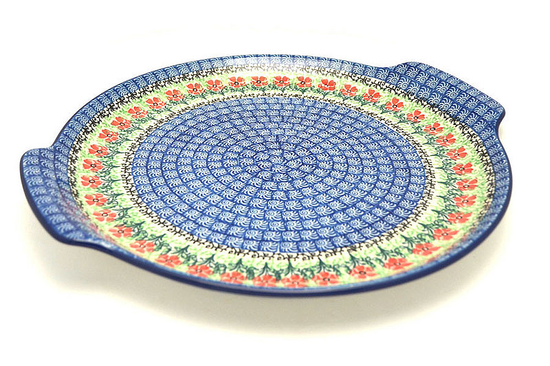 Polish Pottery Round Tray with Handles - Maraschino