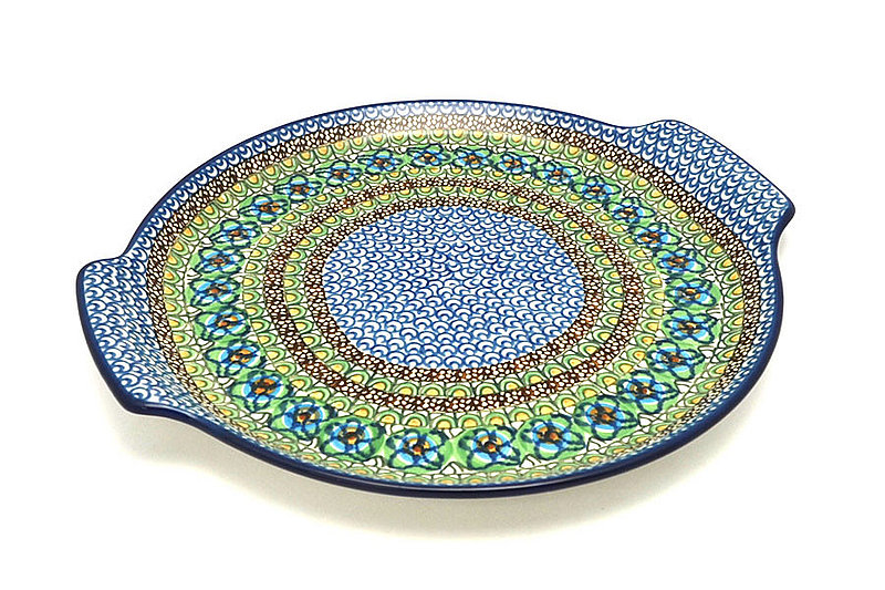 Ceramika Artystyczna Polish Pottery Round Tray with Handles - Unikat Signature - U151 152-U0151 (Ceramika Artystyczna)
