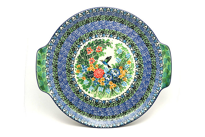 Ceramika Artystyczna Polish Pottery Round Tray with Handles - Unikat Signature - U3271 152-U3271 (Ceramika Artystyczna)