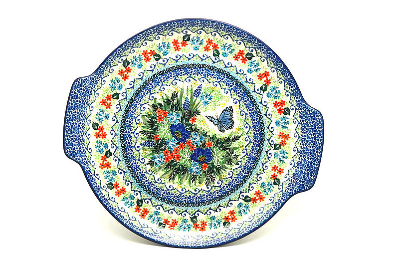 Ceramika Artystyczna Polish Pottery Round Tray with Handles - Unikat Signature - U4600 152-U4600 (Ceramika Artystyczna)