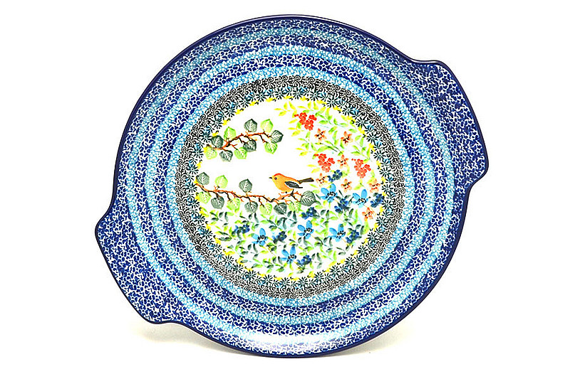 Ceramika Artystyczna Polish Pottery Round Tray with Handles - Unikat Signature - U5098 152-U5098 (Ceramika Artystyczna)