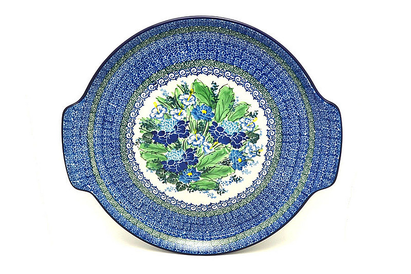 Ceramika Artystyczna Polish Pottery Round Tray with Handles - Unikat Signature - U5138 152-U5138 (Ceramika Artystyczna)