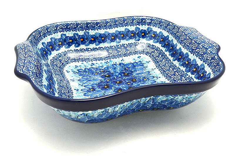 Ceramika Artystyczna Polish Pottery Rounded Square Bowl with Handles - Unikat Signature - U3639 425-U3639 (Ceramika Artystyczna)
