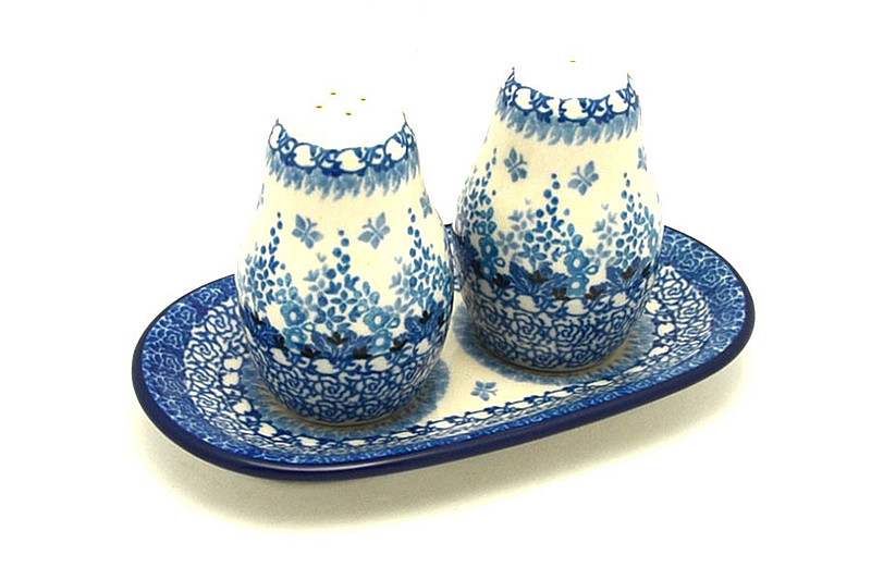 Ceramika Artystyczna Polish Pottery Salt & Pepper Set - Blue Sage 131-3277a (Ceramika Artystyczna)