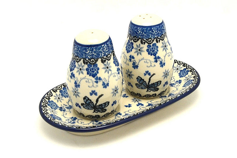 Ceramika Artystyczna Polish Pottery Salt & Pepper Set - Dragonfly 131-2009a (Ceramika Artystyczna)