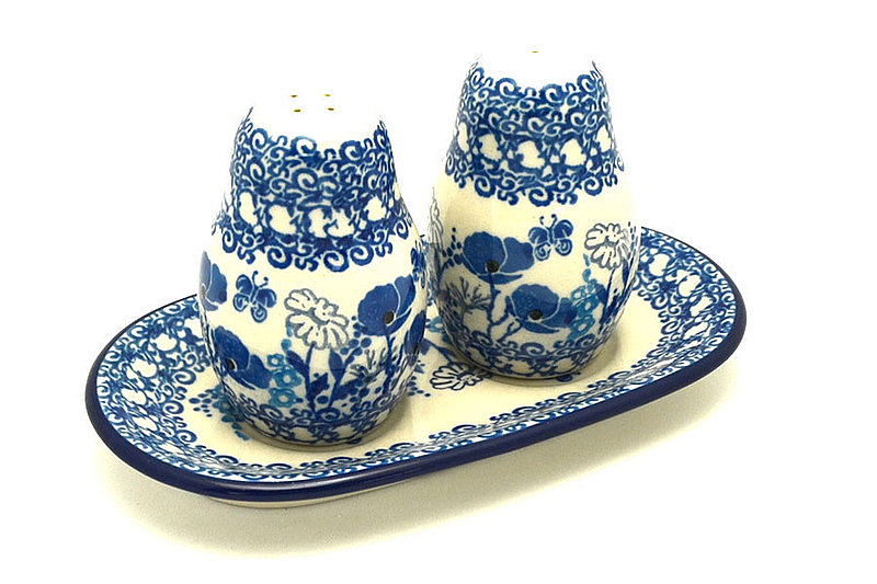 Ceramika Artystyczna Polish Pottery Salt & Pepper Set - Evening Poppies 131-2902a (Ceramika Artystyczna)