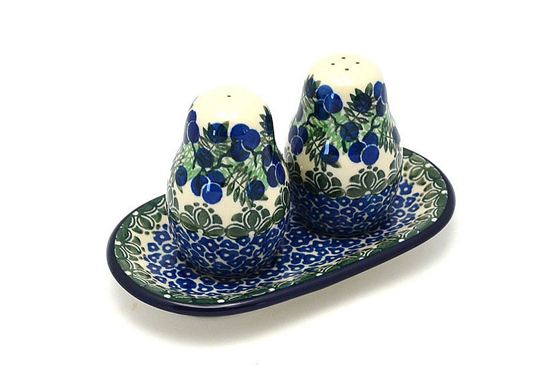 Ceramika Artystyczna Polish Pottery Salt & Pepper Set - Huckleberry 131-1413a (Ceramika Artystyczna)