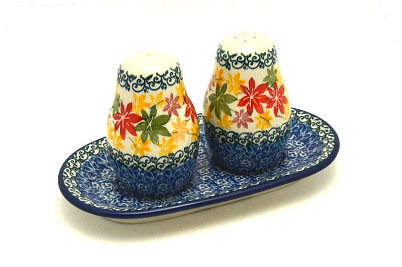 Ceramika Artystyczna Polish Pottery Salt & Pepper Set - Maple Harvest 131-2533a (Ceramika Artystyczna)